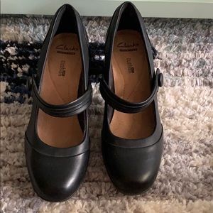 Clark’s Black Mary Jane Cushion Heel
